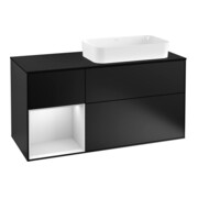 V&B Waschtischunterschrank Wandbeleuchtung Finion 120cm, Pl b m, Rg l wh. m Lac, bla m Lac