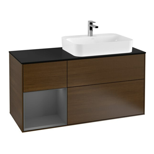 V&B Waschtischunterschrank Wandbeleuchtung Finion 120cm, Pl b m, Rg li Anthrac. m, wal ven