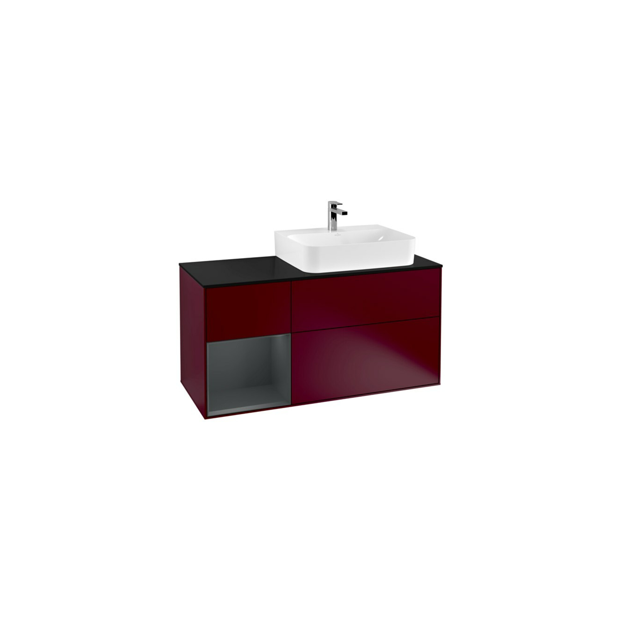 V&B Waschtischunterschrank Wandbeleuchtung Finion 120cm, Pl b m, Rg li md bl. m Lac, Peo m ; Villeroy & Boch