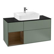 V&B Waschtischunterschrank Wandbeleuchtung Finion 120cm, Pl b m, Rg li wal ven, Oli. m Lac