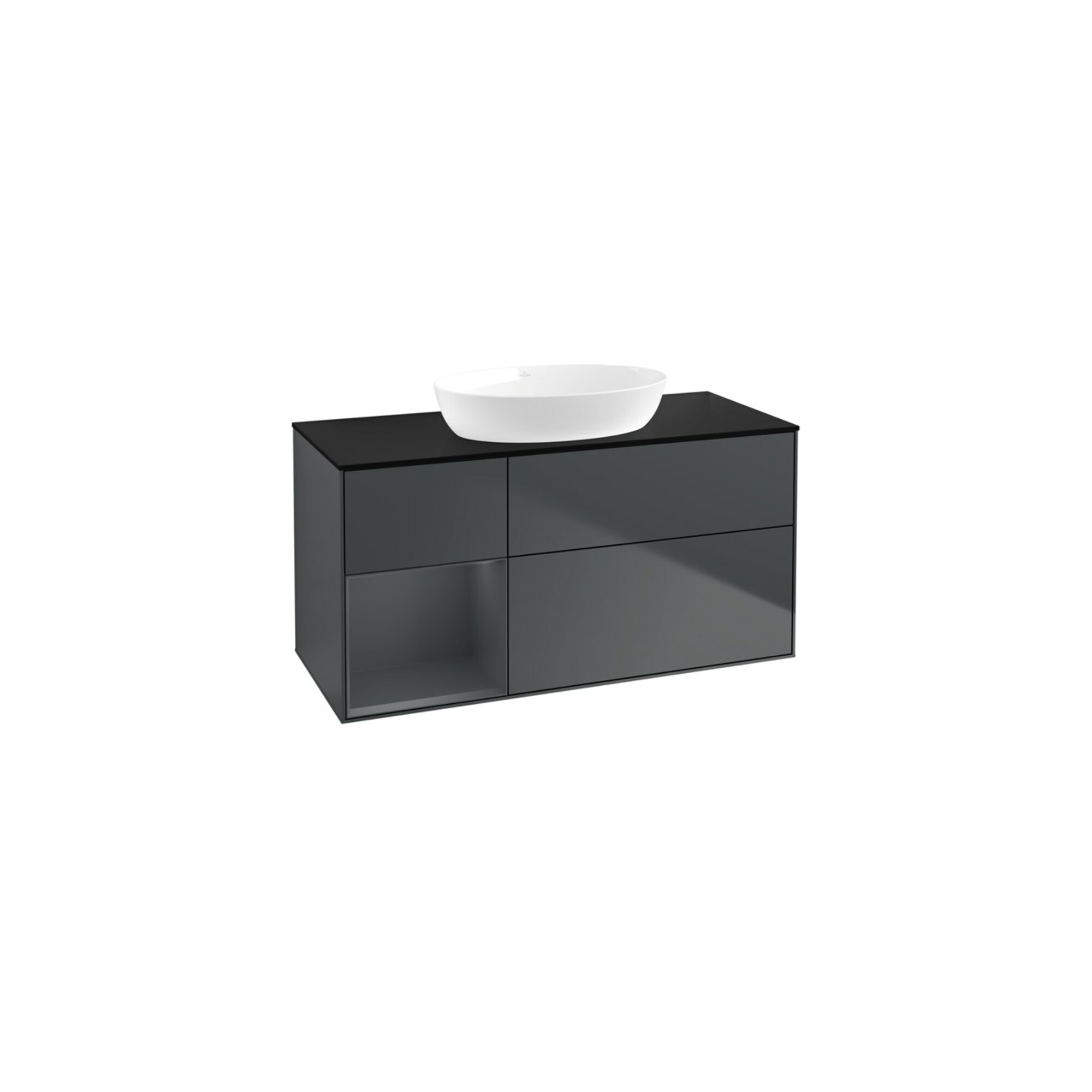 V&B Waschtischunterschrank Wandbeleuchtung Finion 120cm, Pl b m, Rg md m Lac, md bl. m Lac ; Villeroy & Boch