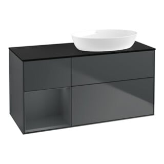 V&B Waschtischunterschrank Wandbeleuchtung Finion 120cm, Pl b m, Rg md m Lac, md bl. m Lac