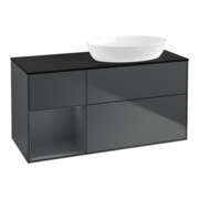 V&B Waschtischunterschrank Wandbeleuchtung Finion 120cm, Pl b m, Rg md m Lac, md bl. m Lac