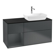 V&B Waschtischunterschrank Wandbeleuchtung Finion 120cm, Pl b m, Rg md m Lac, md bl. m Lac