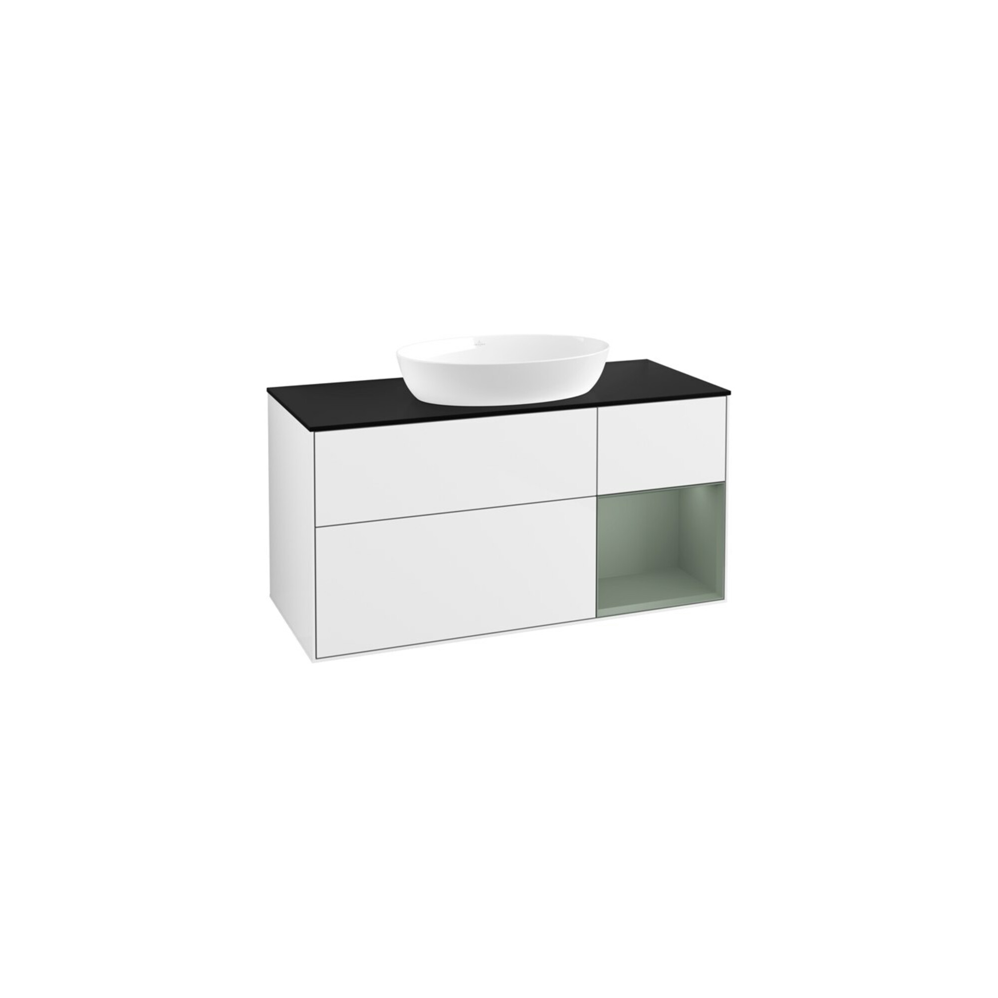 V&B Waschtischunterschrank Wandbeleuchtung Finion 120cm, Pl b m, Rg Ol m Lac, glo wh. Lac ; Villeroy & Boch