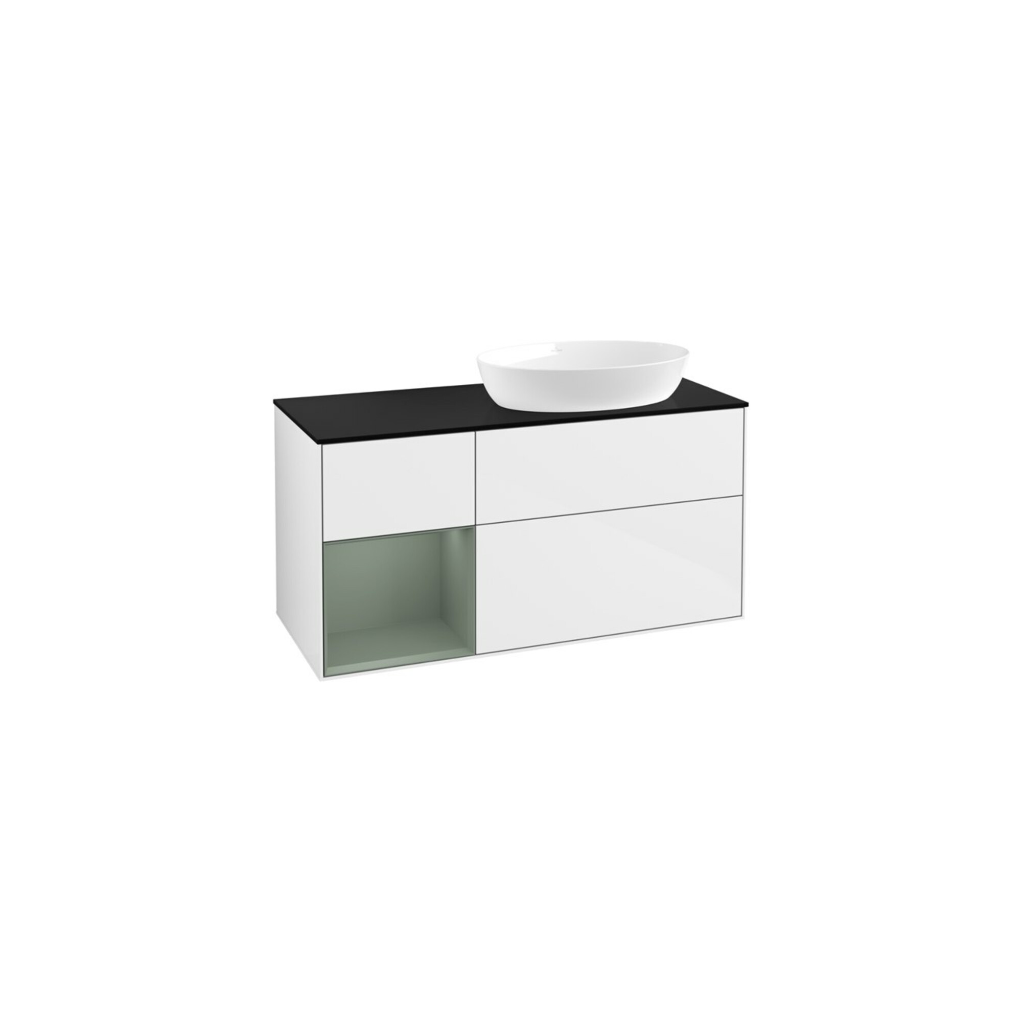 V&B Waschtischunterschrank Wandbeleuchtung Finion 120cm, Pl b m, Rg Ol m Lac, glo wh. Lac ; Villeroy & Boch