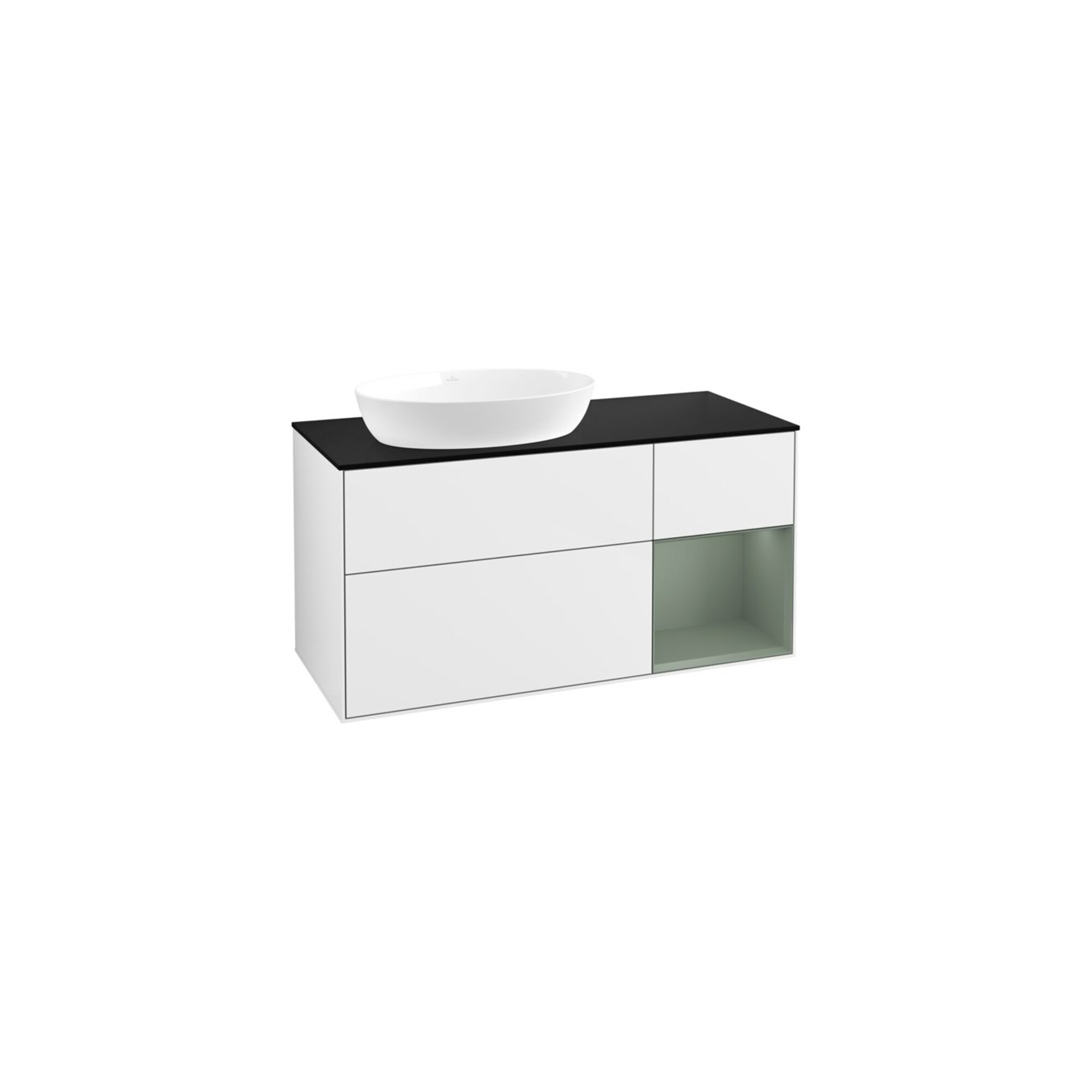 V&B Waschtischunterschrank Wandbeleuchtung Finion 120cm, Pl b m, Rg Ol m Lac, glo wh. Lac ; Villeroy & Boch