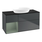 V&B Waschtischunterschrank Wandbeleuchtung Finion 120cm, Pl b m, Rg Ol m Lac, md bl. m Lac