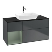 V&B Waschtischunterschrank Wandbeleuchtung Finion 120cm, Pl b m, Rg Ol m Lac, md bl. m Lac