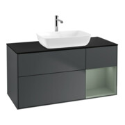 V&B Waschtischunterschrank Wandbeleuchtung Finion 120cm, Pl b m, Rg Ol m Lac, md bl. m Lac