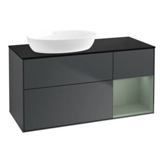 V&B Waschtischunterschrank Wandbeleuchtung Finion 120cm, Pl b m, Rg Ol m Lac, md bl. m Lac