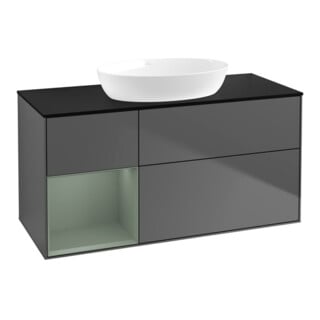 V&B Waschtischunterschrank Wandbeleuchtung Finion 120cm, Pl b m, Rg Oli. m Lac, Anthrac. m