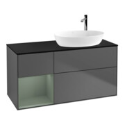 V&B Waschtischunterschrank Wandbeleuchtung Finion 120cm, Pl b m, Rg Oli. m Lac, Anthrac. m