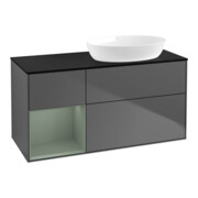 V&B Waschtischunterschrank Wandbeleuchtung Finion 120cm, Pl b m, Rg Oli. m Lac, Anthrac. m