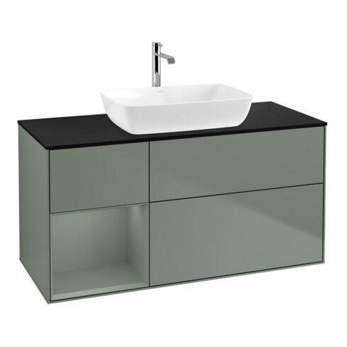 V&B Waschtischunterschrank Wandbeleuchtung Finion 120cm, Pl b m, Rg Oli. m Lac, Oli. m Lac