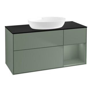 V&B Waschtischunterschrank Wandbeleuchtung Finion 120cm, Pl b m, Rg Oli. m Lac, Oli. m Lac
