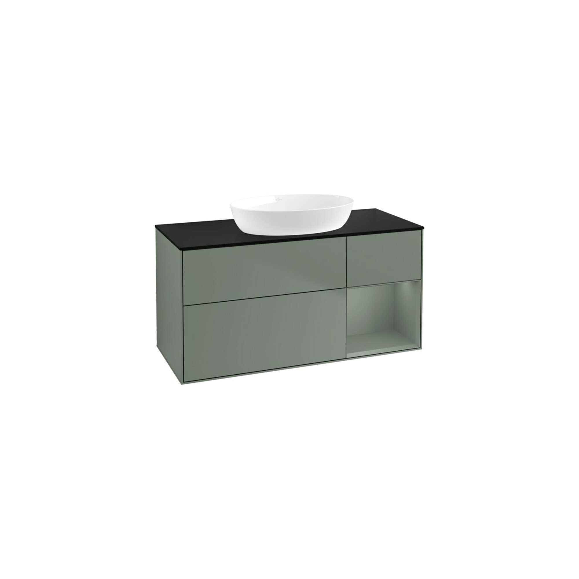 V&B Waschtischunterschrank Wandbeleuchtung Finion 120cm, Pl b m, Rg Oli. m Lac, Oli. m Lac ; Villeroy & Boch