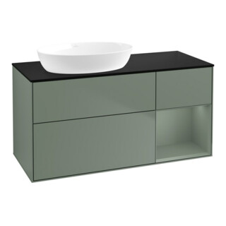 V&B Waschtischunterschrank Wandbeleuchtung Finion 120cm, Pl b m, Rg Oli. m Lac, Oli. m Lac