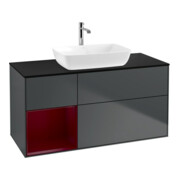 V&B Waschtischunterschrank Wandbeleuchtung Finion 120cm, Pl b m, Rg Peo m La, md bl. m Lac