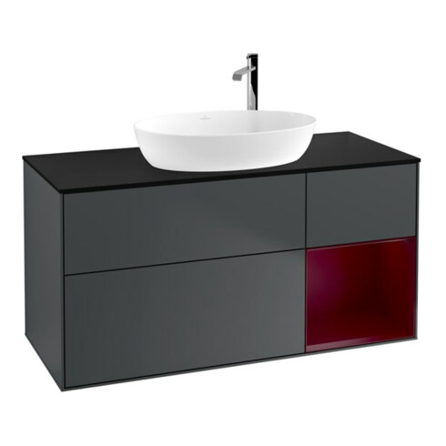 V&B Waschtischunterschrank Wandbeleuchtung Finion 120cm, Pl b m, Rg Peo m La, md bl. m Lac