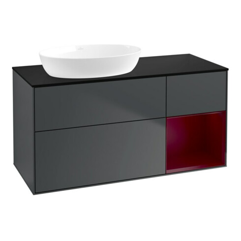 V&B Waschtischunterschrank Wandbeleuchtung Finion 120cm, Pl b m, Rg Peo m La, md bl. m Lac