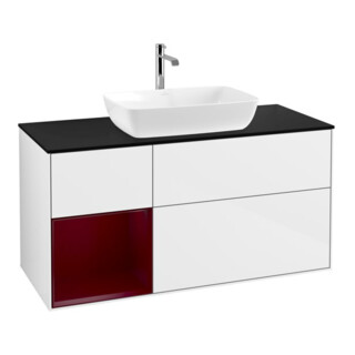 V&B Waschtischunterschrank Wandbeleuchtung Finion 120cm, Pl b m, Rg Peo m Lac, glo wh. Lac