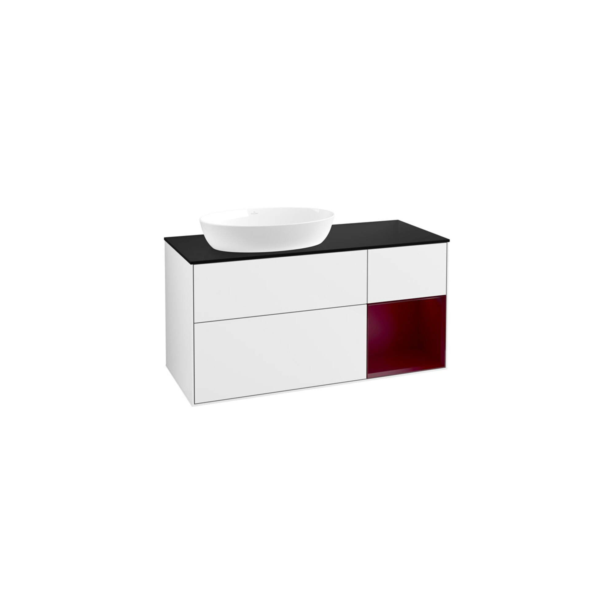 V&B Waschtischunterschrank Wandbeleuchtung Finion 120cm, Pl b m, Rg Peo m Lac, glo wh. Lac ; Villeroy & Boch