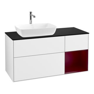 V&B Waschtischunterschrank Wandbeleuchtung Finion 120cm, Pl b m, Rg Peo m Lac, glo wh. Lac