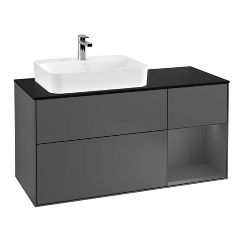 V&B Waschtischunterschrank Wandbeleuchtung Finion 120cm, Pl b m, Rg r A m, Anthrac. m