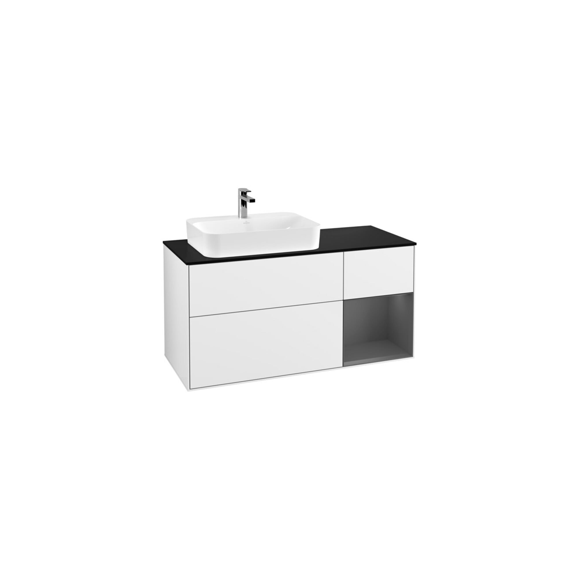 V&B Waschtischunterschrank Wandbeleuchtung Finion 120cm, Pl b m, Rg r A m, glo wh. Lac ; Villeroy & Boch