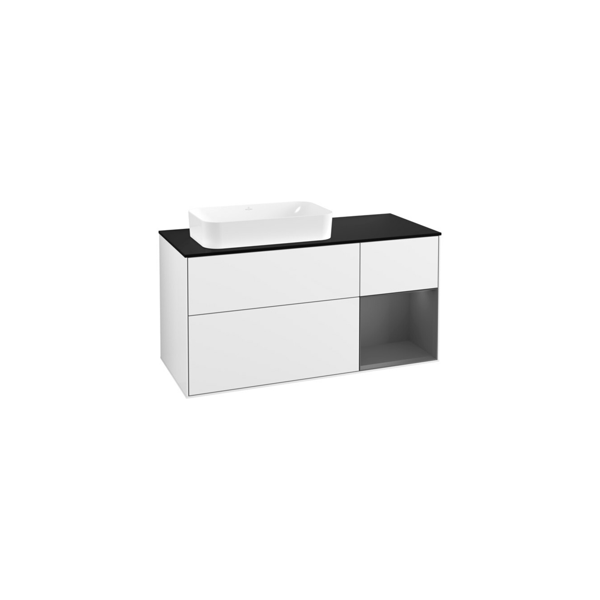 V&B Waschtischunterschrank Wandbeleuchtung Finion 120cm, Pl b m, Rg r A m, glo wh. Lac ; Villeroy & Boch