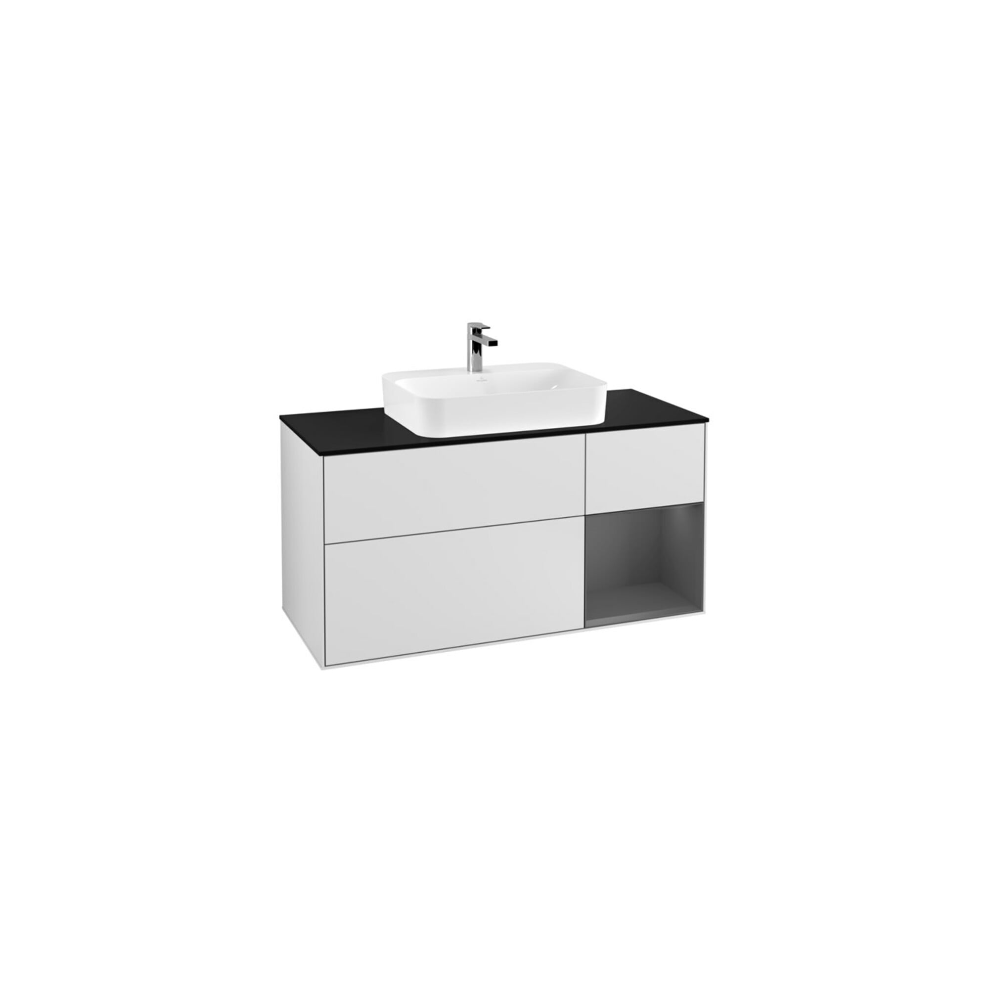 V&B Waschtischunterschrank Wandbeleuchtung Finion 120cm, Pl b m, Rg r A m, wh. m Lac ; Villeroy & Boch