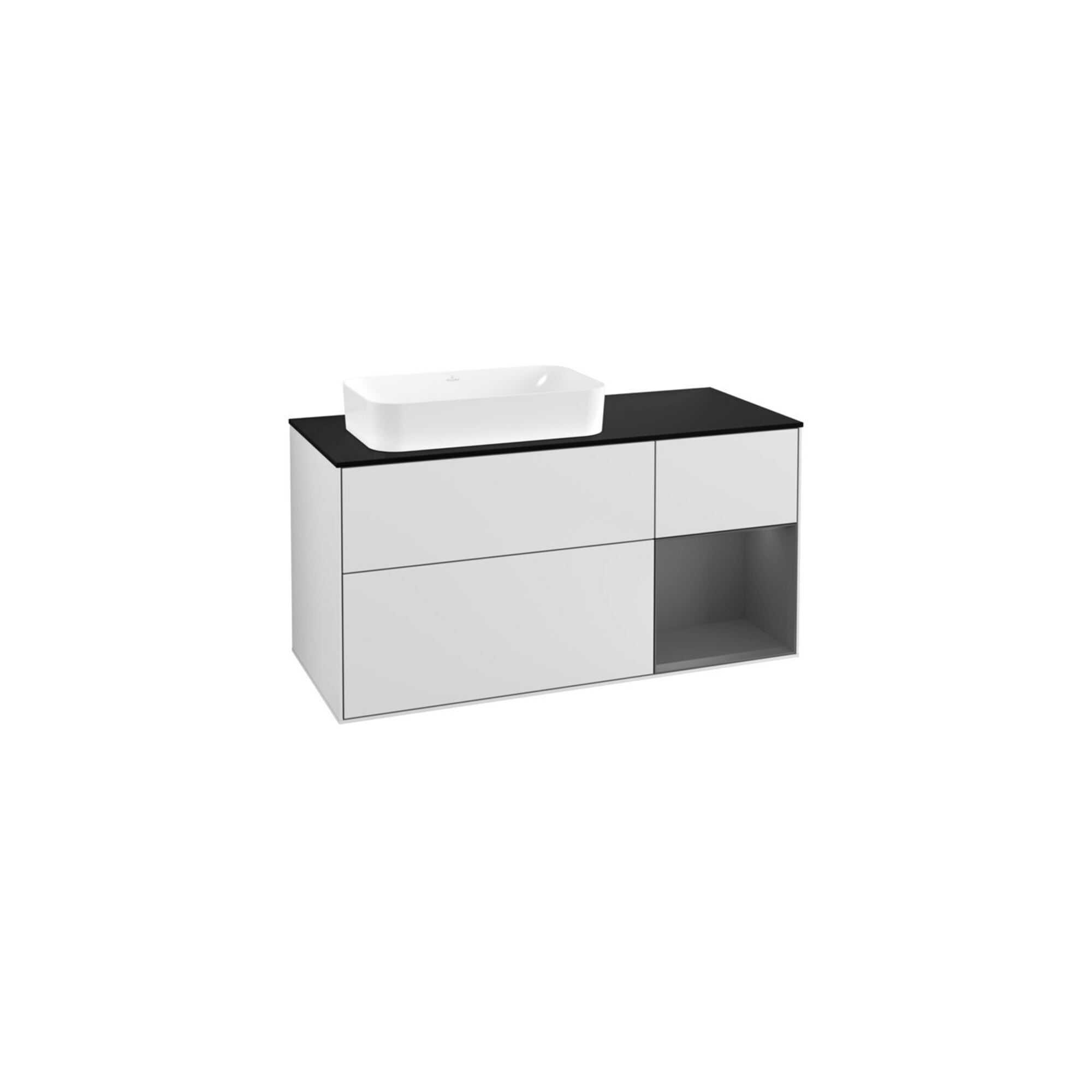 V&B Waschtischunterschrank Wandbeleuchtung Finion 120cm, Pl b m, Rg r A m, wh. m Lac ; Villeroy & Boch