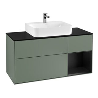 V&B Waschtischunterschrank Wandbeleuchtung Finion 120cm, Pl b m, Rg r b m Lac, Oli. m Lac