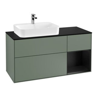 V&B Waschtischunterschrank Wandbeleuchtung Finion 120cm, Pl b m, Rg r b m Lac, Oli. m Lac