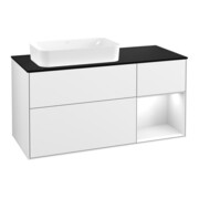 V&B Waschtischunterschrank Wandbeleuchtung Finion 120cm, Pl b m, Rg r g w Lac, glo wh. Lac