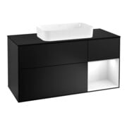 V&B Waschtischunterschrank Wandbeleuchtung Finion 120cm, Pl b m, Rg r g wh. Lac, bla m Lac