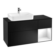 V&B Waschtischunterschrank Wandbeleuchtung Finion 120cm, Pl b m, Rg r g wh. Lac, bla m Lac