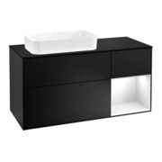 V&B Waschtischunterschrank Wandbeleuchtung Finion 120cm, Pl b m, Rg r g wh. Lac, bla m Lac