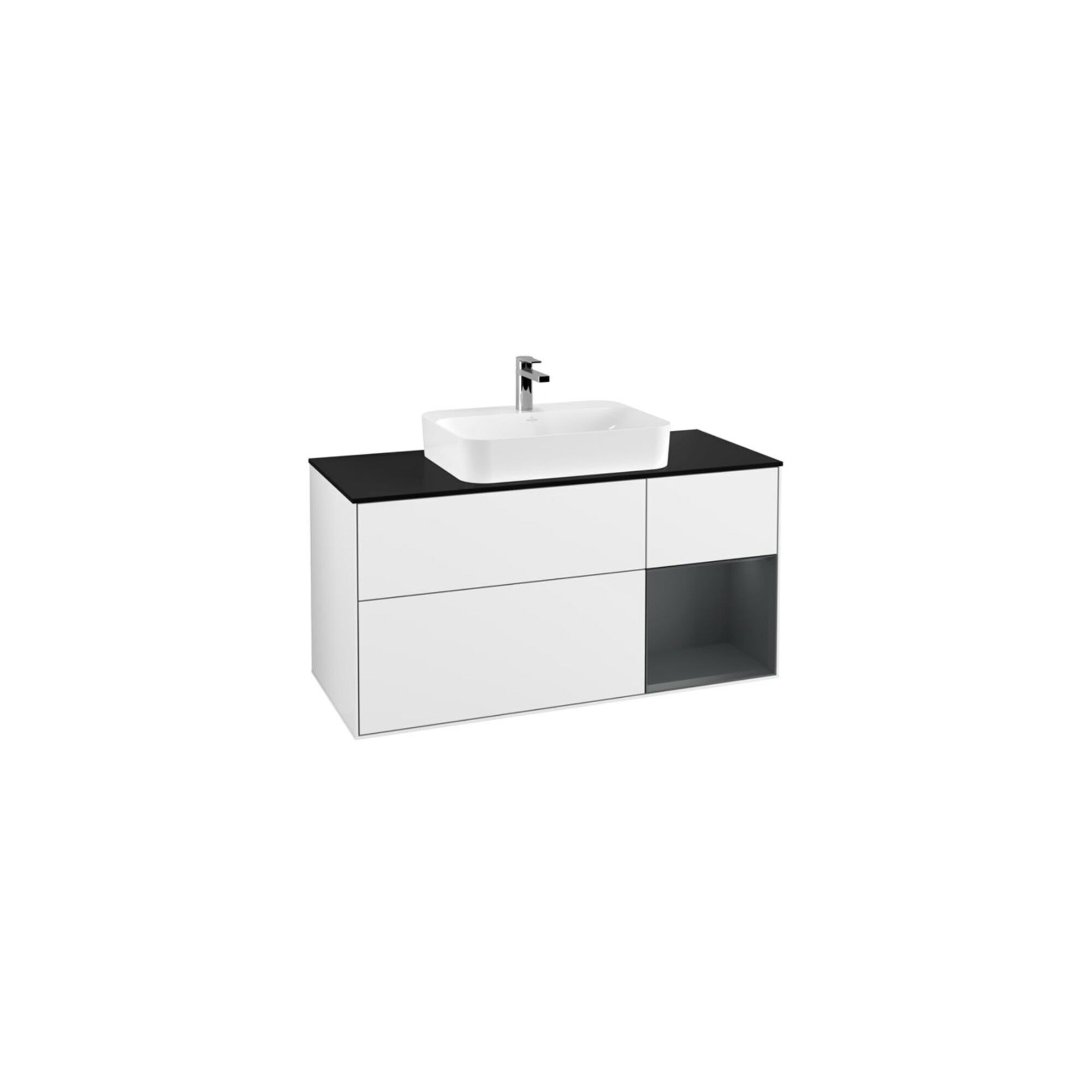 V&B Waschtischunterschrank Wandbeleuchtung Finion 120cm, Pl b m, Rg r md b m, glo wh. Lac ; Villeroy & Boch