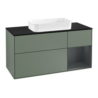 V&B Waschtischunterschrank Wandbeleuchtung Finion 120cm, Pl b m, Rg r md b m La, Ol m Lac