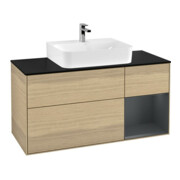 V&B Waschtischunterschrank Wandbeleuchtung Finion 120cm, Pl b m, Rg r md bl. m Lac, Oa ven