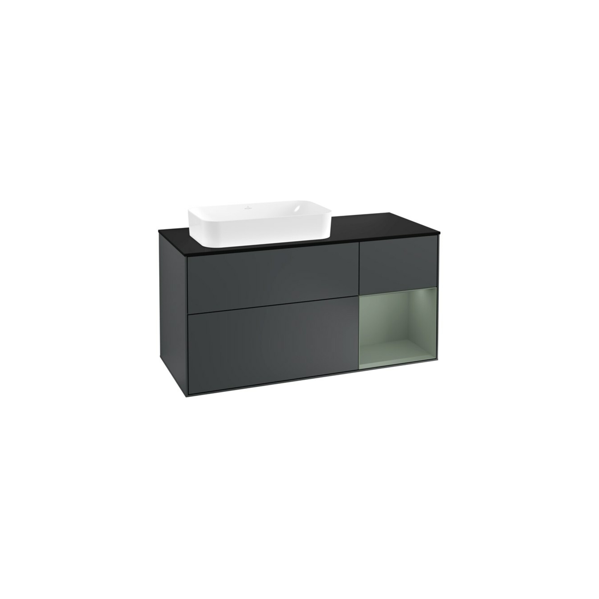 V&B Waschtischunterschrank Wandbeleuchtung Finion 120cm, Pl b m, Rg r Ol m La, md b m Lac ; Villeroy & Boch