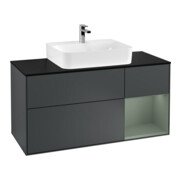 V&B Waschtischunterschrank Wandbeleuchtung Finion 120cm, Pl b m, Rg r Ol m La, md b m Lac