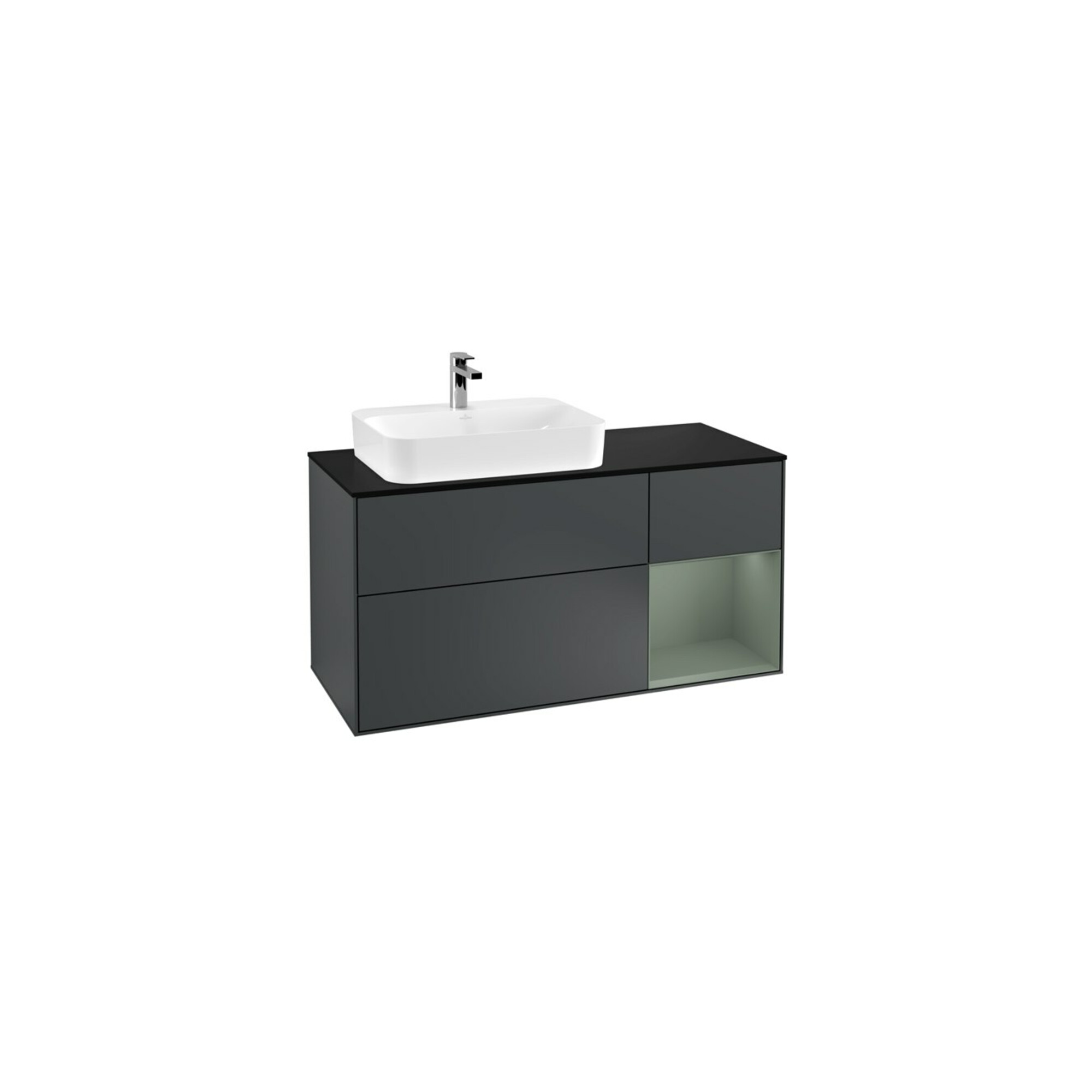 V&B Waschtischunterschrank Wandbeleuchtung Finion 120cm, Pl b m, Rg r Ol m La, md b m Lac ; Villeroy & Boch