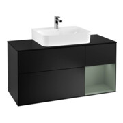 V&B Waschtischunterschrank Wandbeleuchtung Finion 120cm, Pl b m, Rg r Ol m Lac, bla m Lac