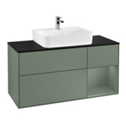 V&B Waschtischunterschrank Wandbeleuchtung Finion 120cm, Pl b m, Rg r Ol m Lac, Oli. m Lac