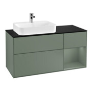 V&B Waschtischunterschrank Wandbeleuchtung Finion 120cm, Pl b m, Rg r Ol m Lac, Oli. m Lac