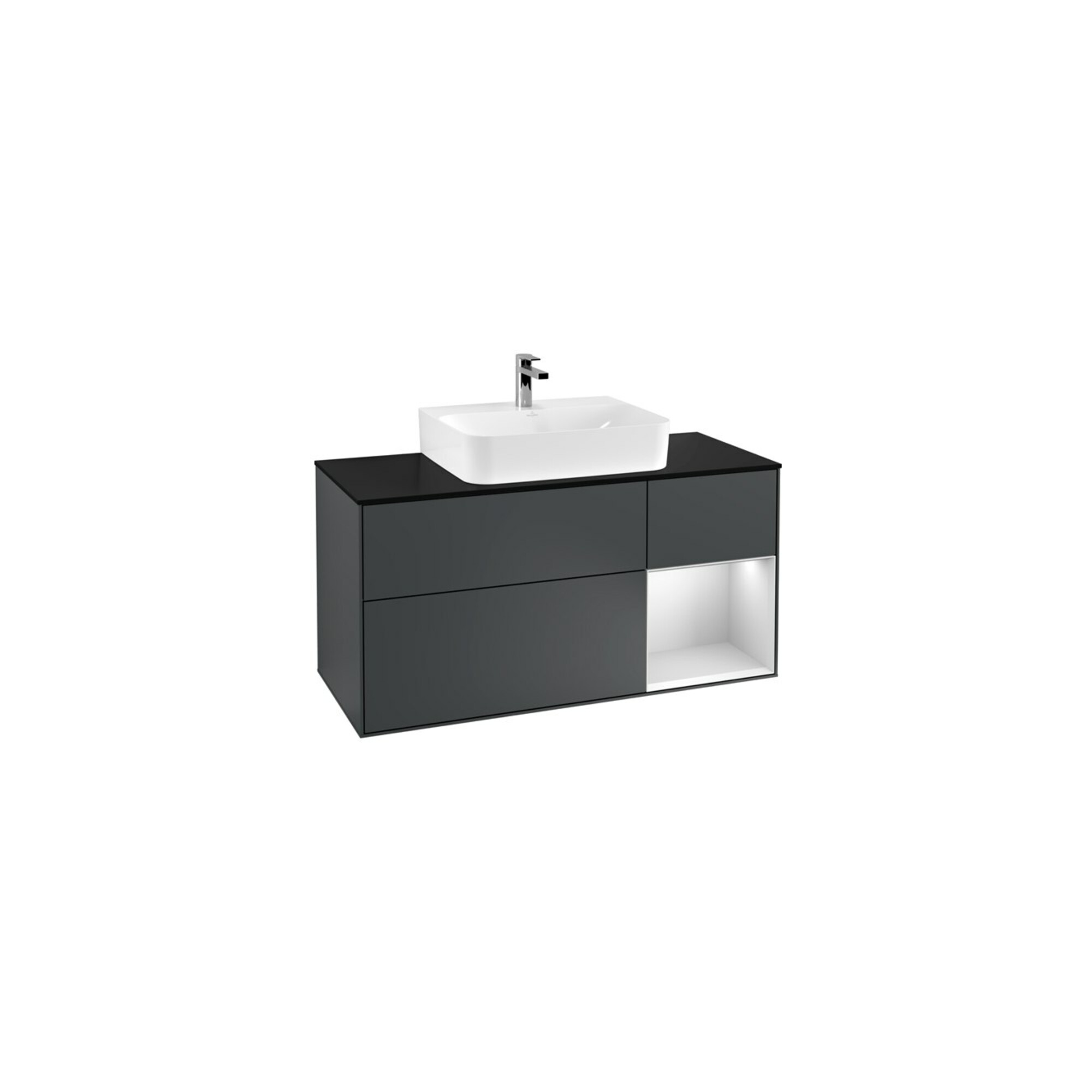 V&B Waschtischunterschrank Wandbeleuchtung Finion 120cm, Pl b m, Rg r w m La, md bl. m Lac ; Villeroy & Boch