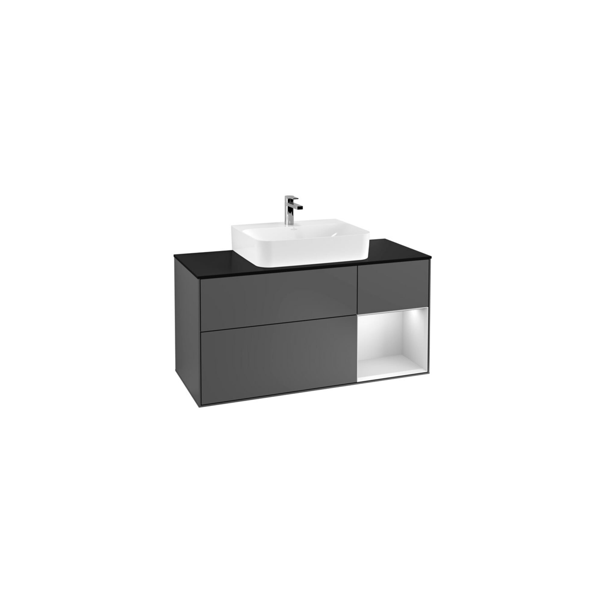 V&B Waschtischunterschrank Wandbeleuchtung Finion 120cm, Pl b m, Rg r w m Lac, Anthrac. m ; Villeroy & Boch